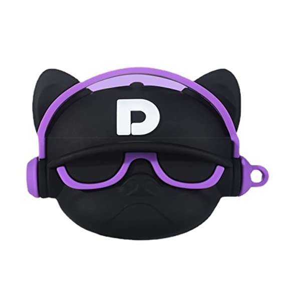 Purple DJ Bulldog Airpods Pro 2 Cartoon Case