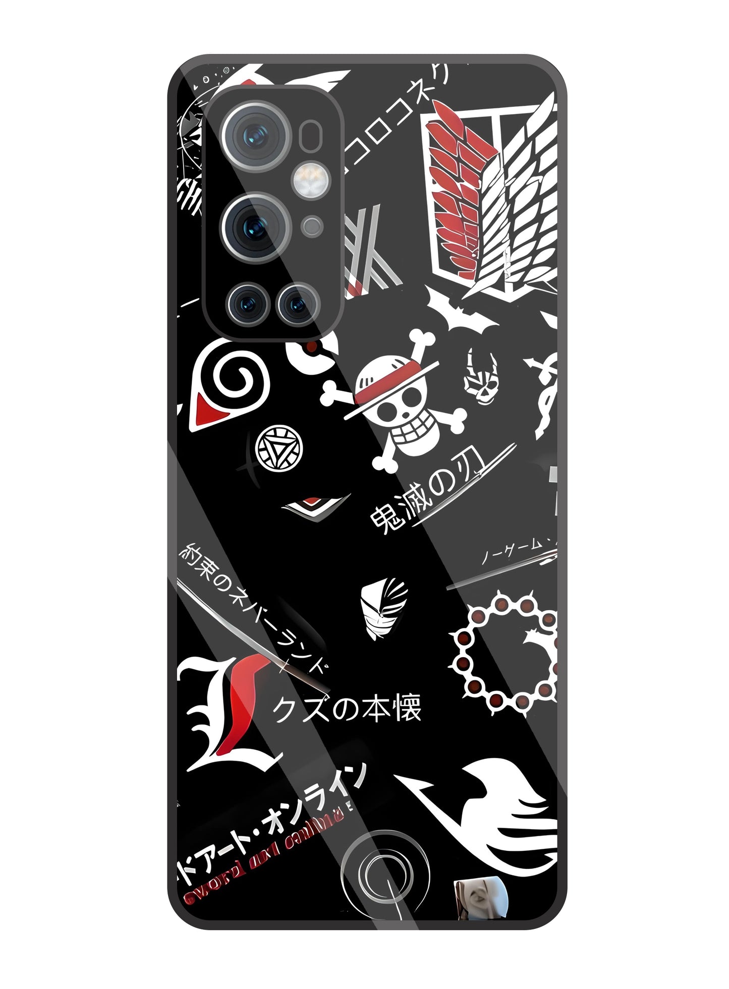 Anime Symbol Glass Case For Oneplus 9 Pro