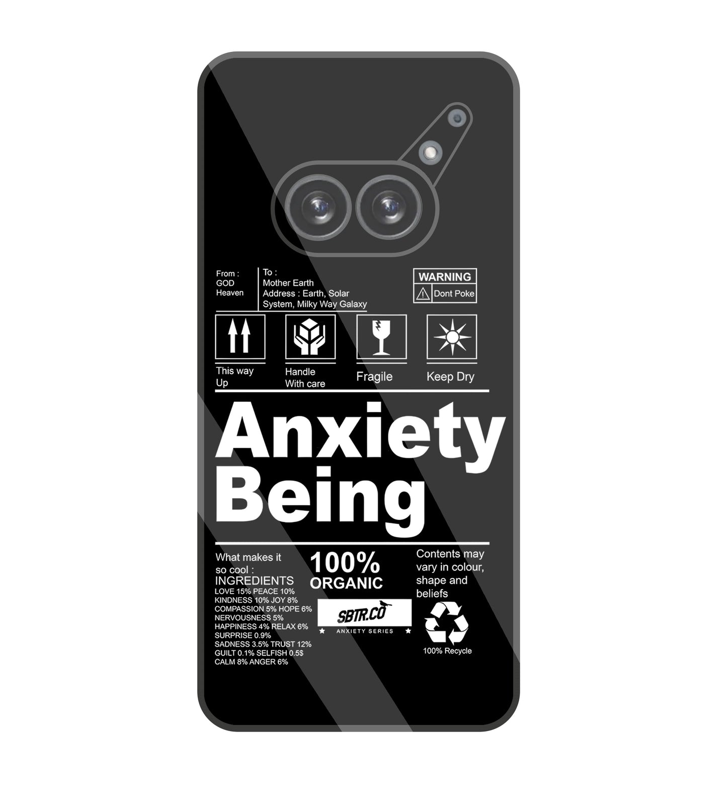 Anxiety Being Glass Case For Nothing Phone 2A