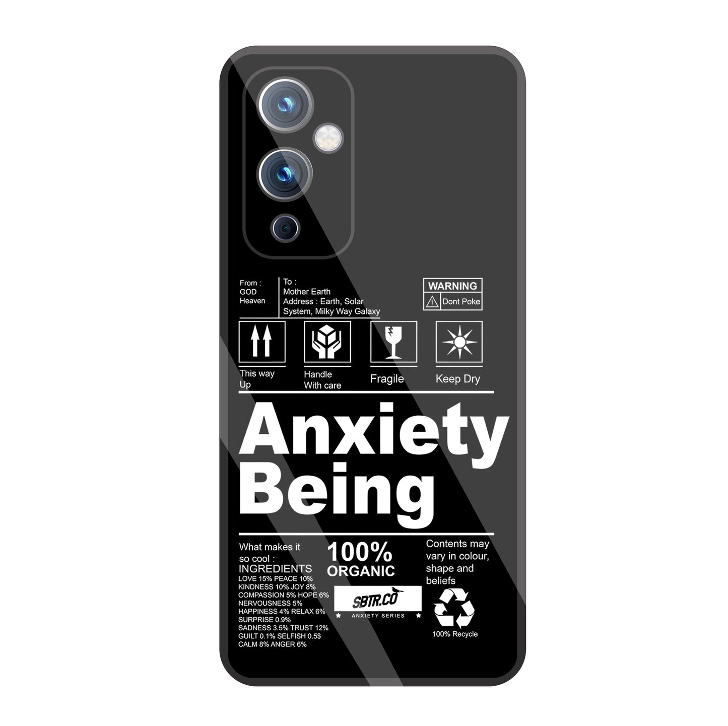 Anxiety Being Glass Case For OnePlus 9