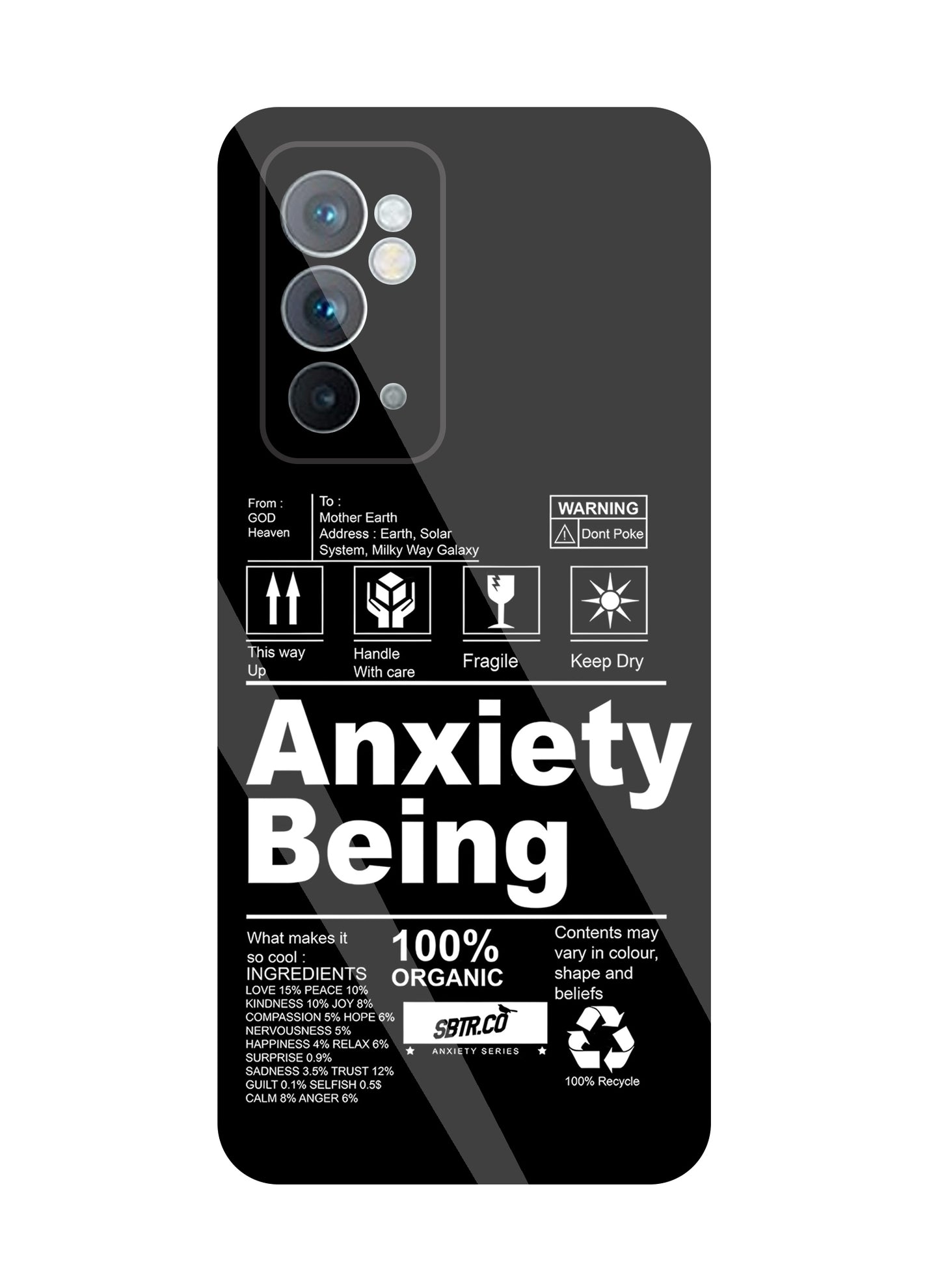 Anxiety Being Glass Case For OnePlus 9RT
