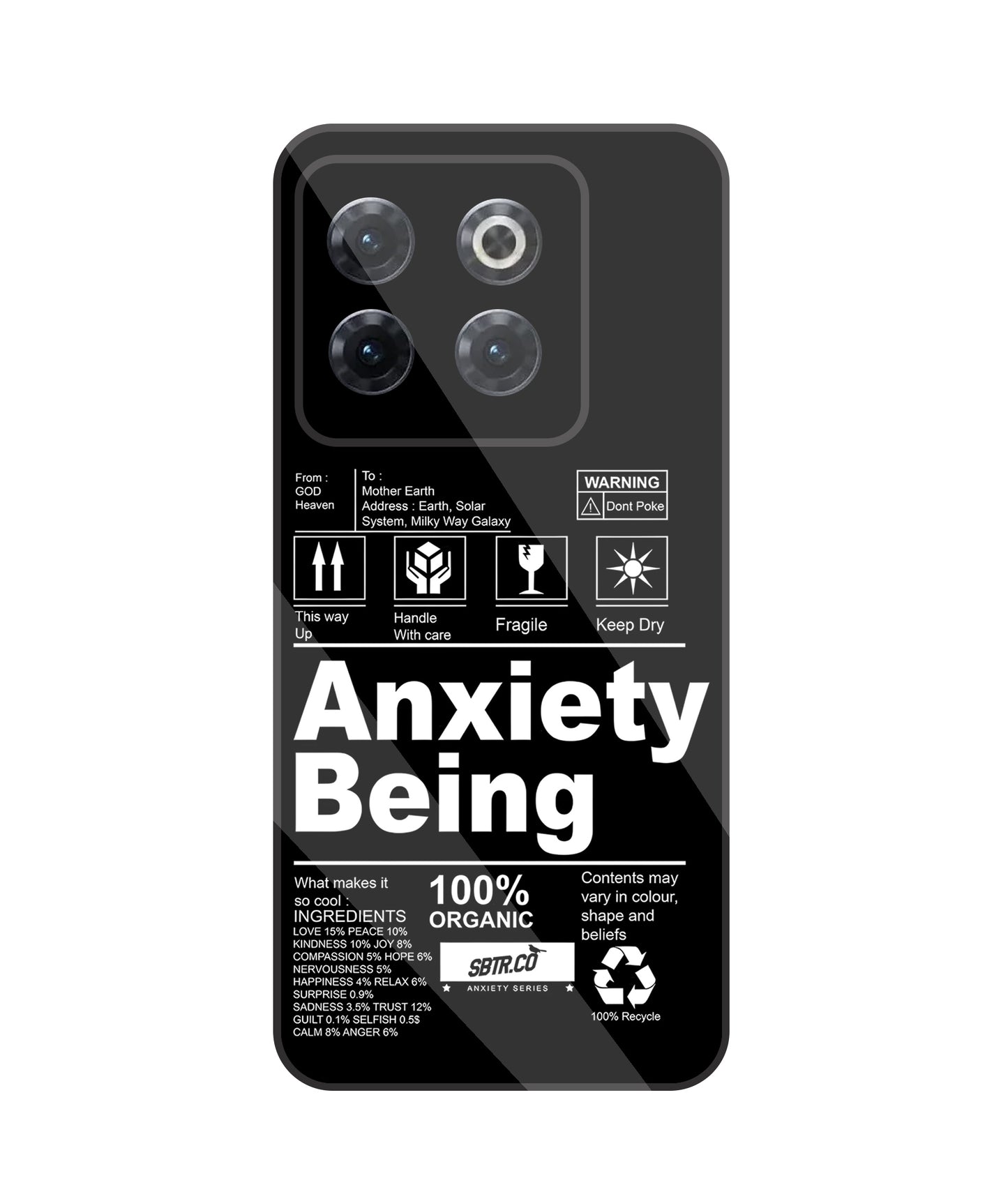 Anxiety Being Glass Case For OnePlus 10T