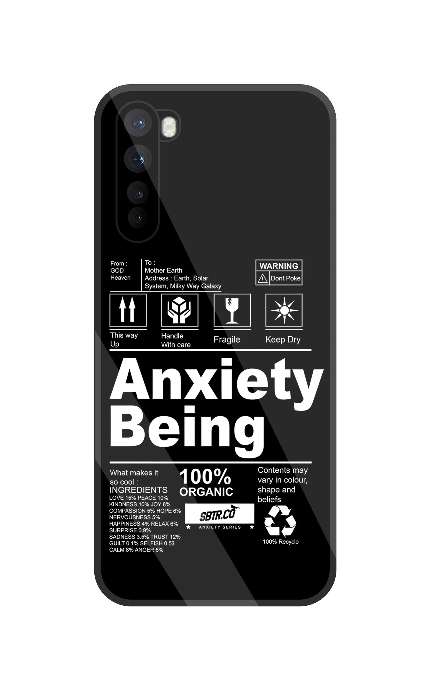 Anxiety Being Glass Case For OnePlus Nord