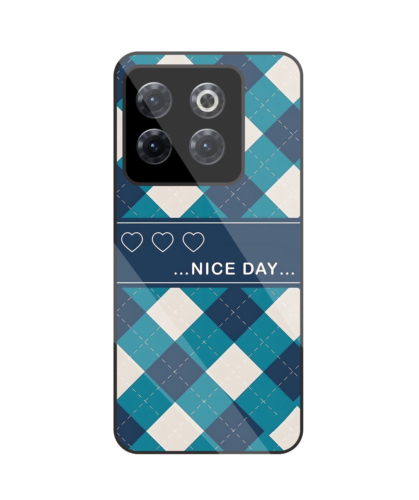 Argyle Sweater Pattern Glass Case For OnePlus 10T