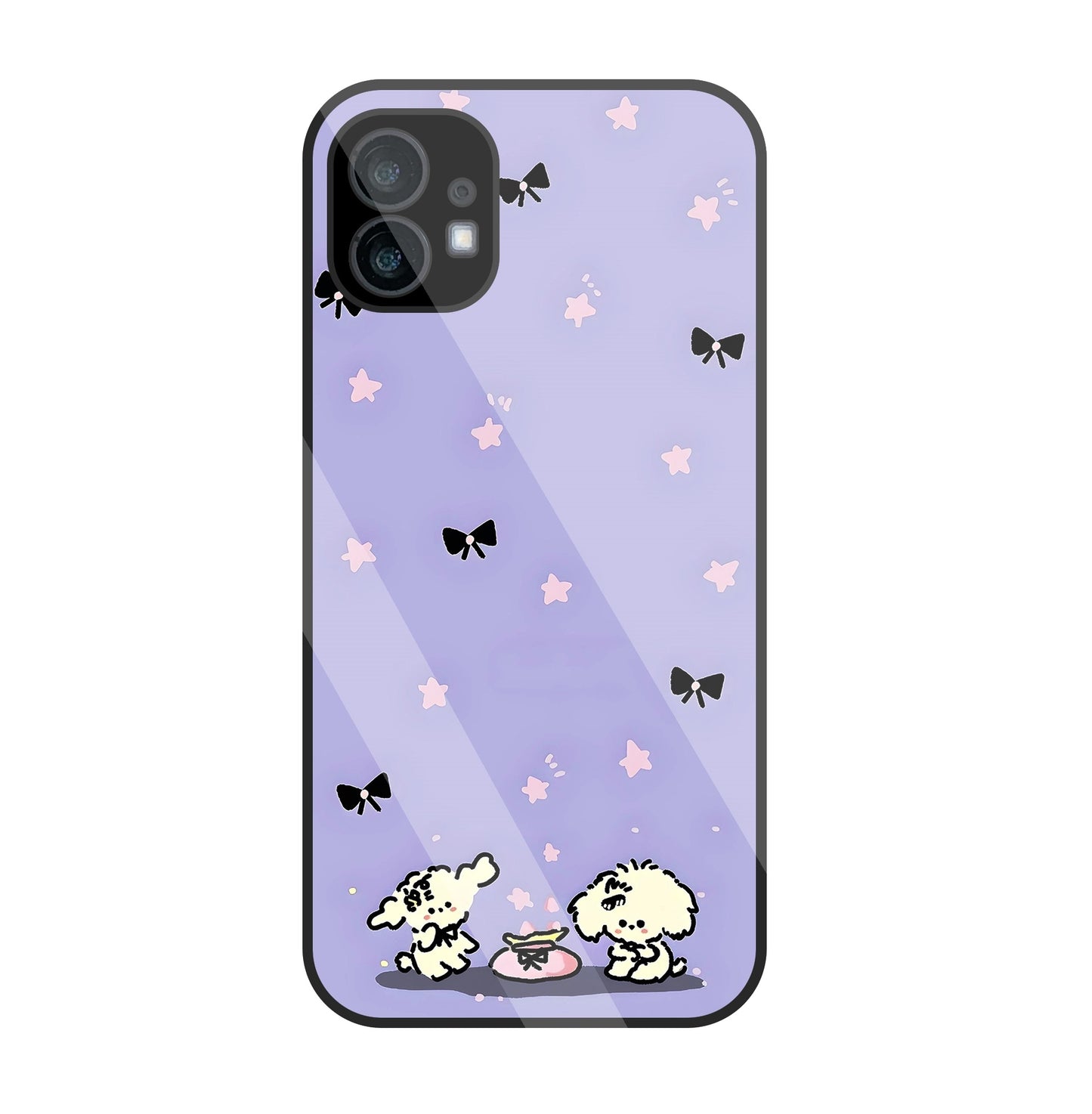 Black Ribbon With Stars Glass Case For Nothing Phone 1