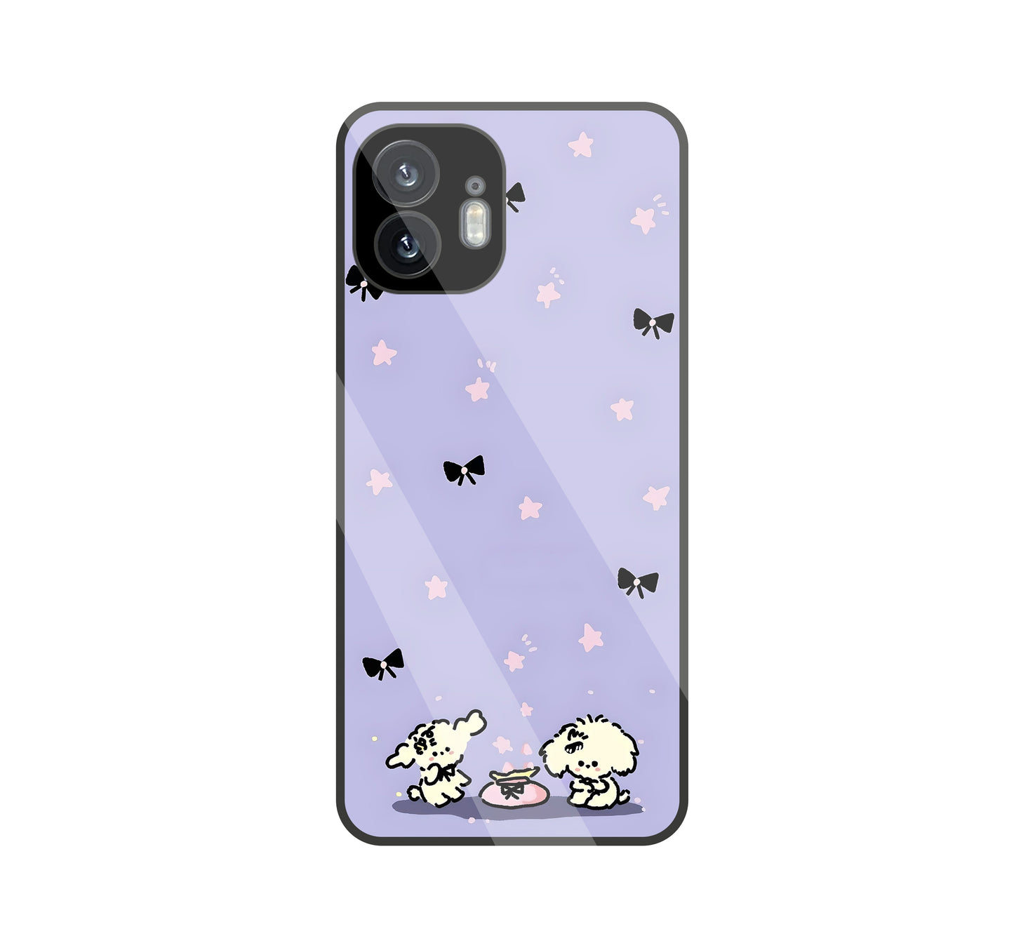 Black Ribbon With Stars Glass Case For Nothing Phone 2