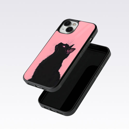 Black Cat Glass Case For Nothing Phone 1