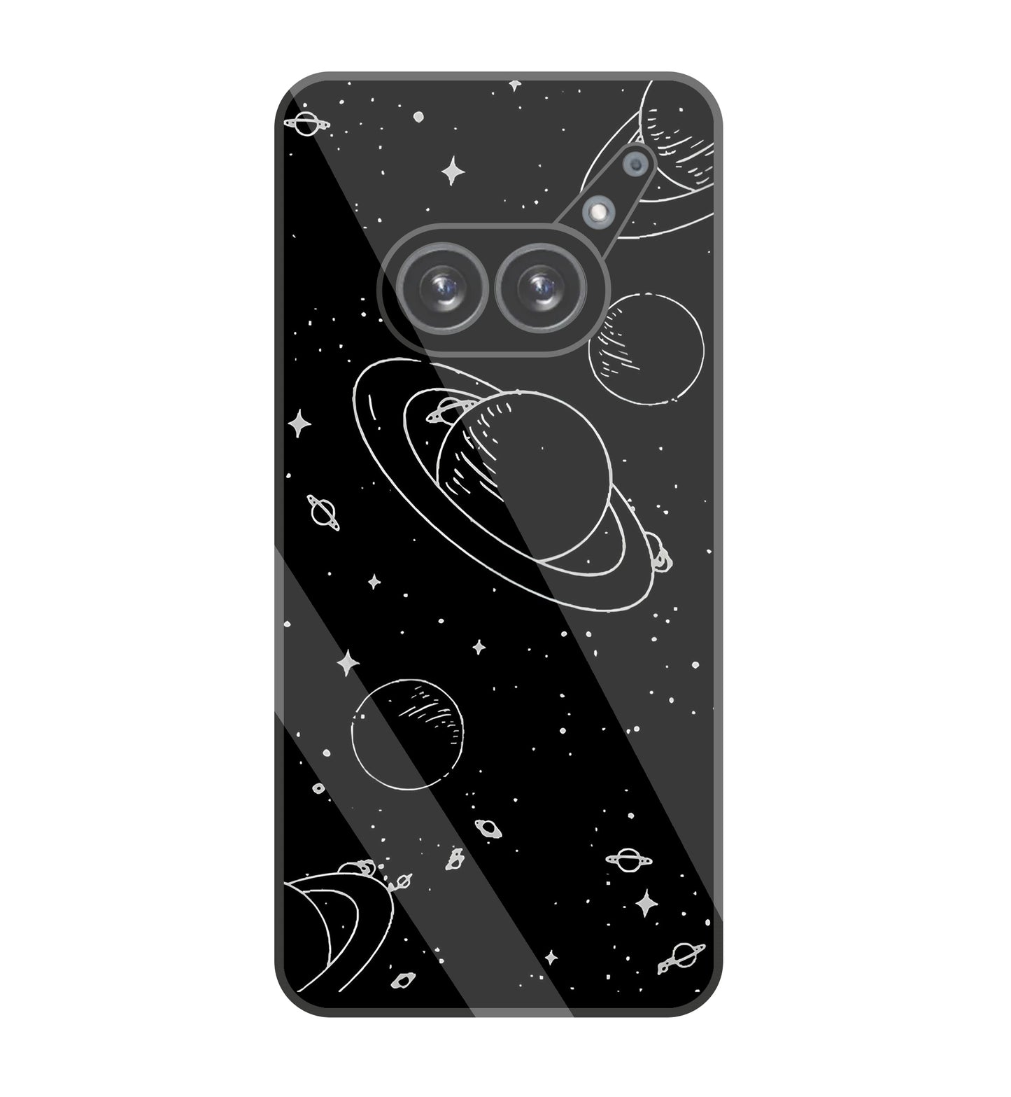 Black & White Space Glass Case For Nothing Phone 2A
