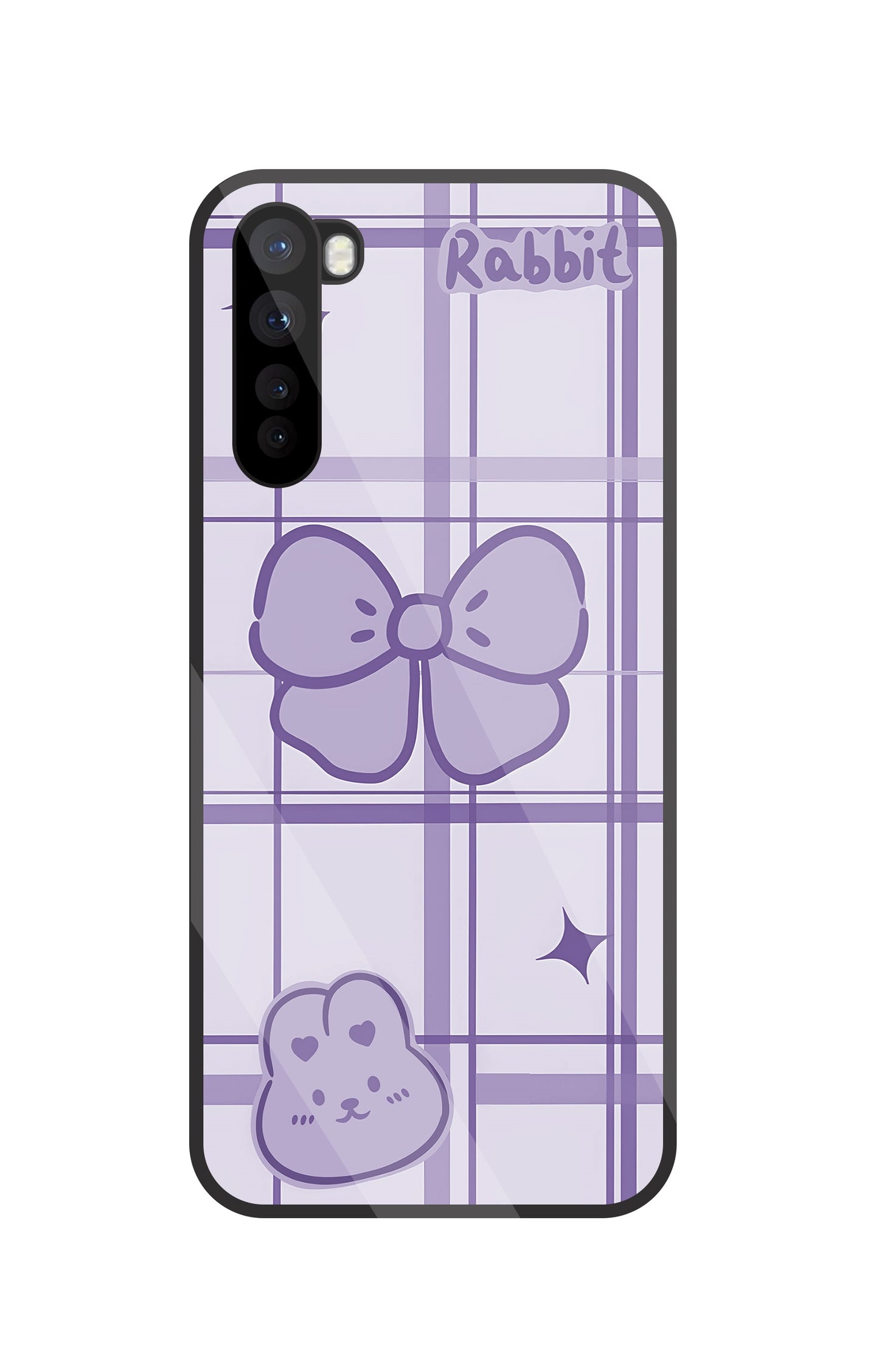 Butterfly Checked Pattern Glass Case For OnePlus Nord