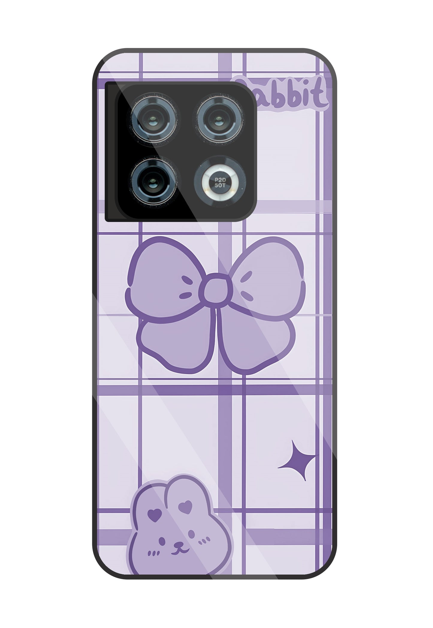 Butterfly Checked Pattern Glass Case For OnePlus 10 Pro