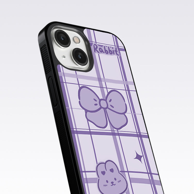 Butterfly Checked Pattern Glass Case For Nothing Phone 1