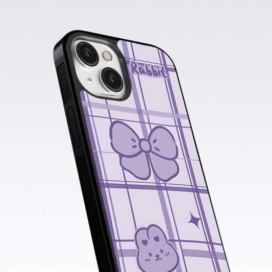 Butterfly Checked Pattern Glass Case For Nothing Phone 2