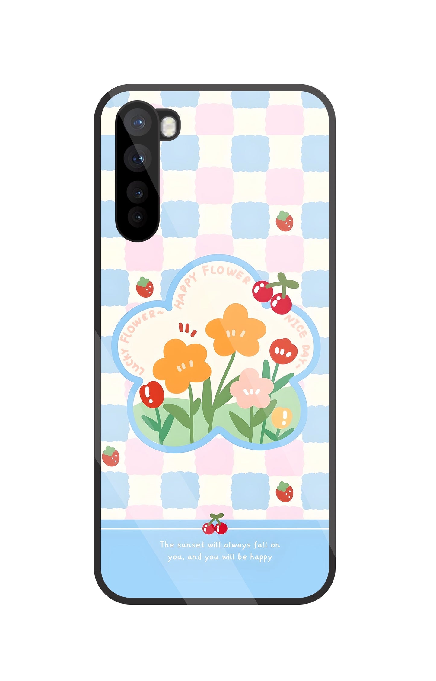 Cherry Blossom Glass Case For OnePlus Nord