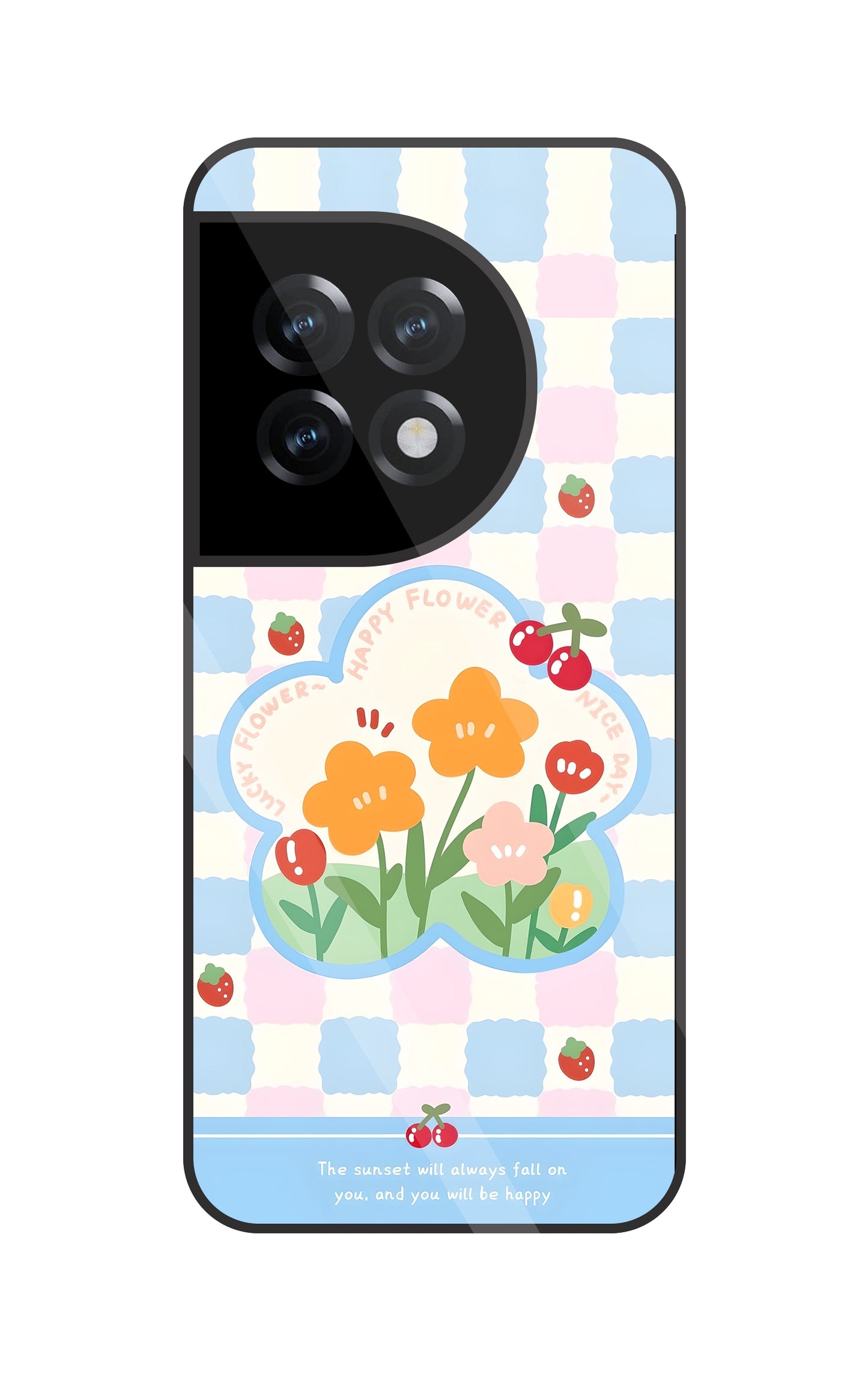 Cherry Blossom Glass Case For OnePlus 11R