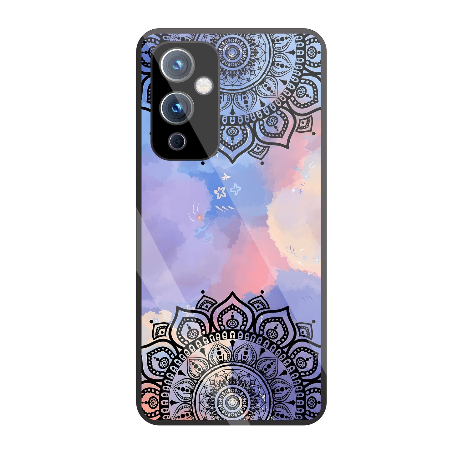 Colorful Mandala Pattern Glass Case For OnePlus 9