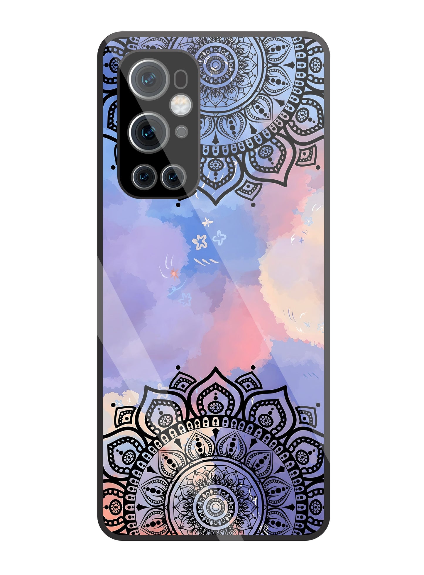 Colorful Mandala Pattern Glass Case For OnePlus 9 Pro