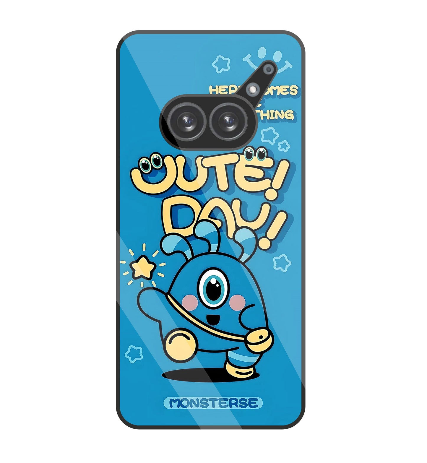 Cute Day! Monsterse Blue Glass Case For Nothing Phone 2A