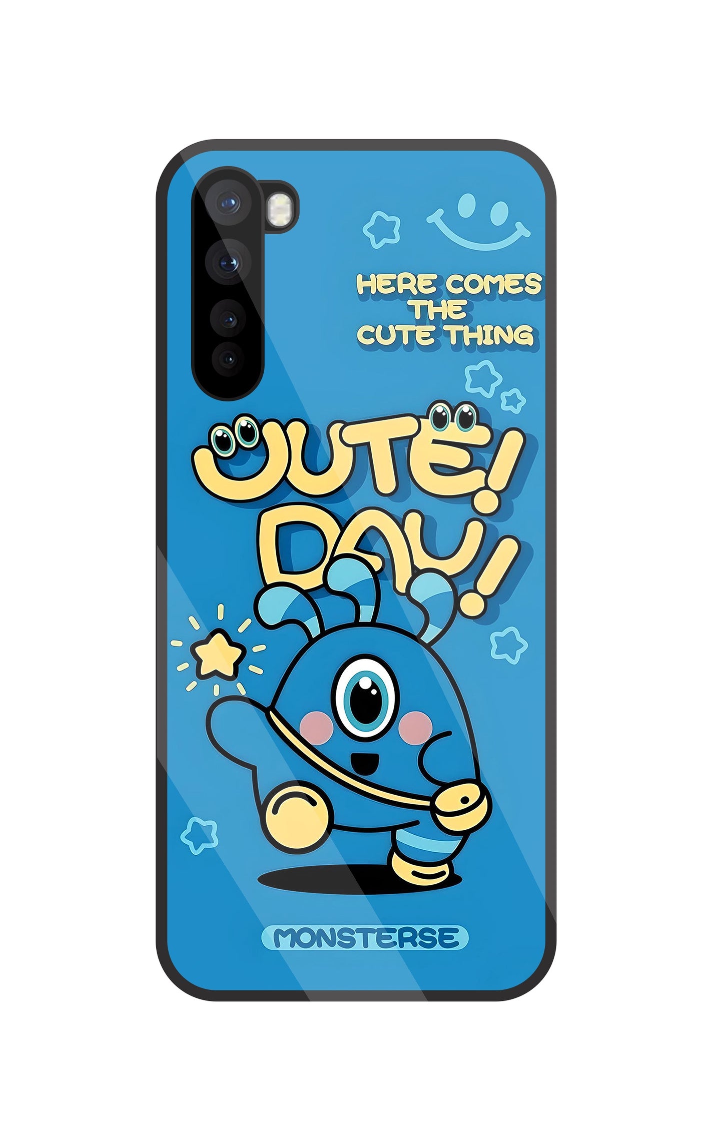 Cute Day! Monsterse Blue Glass Case For OnePlus Nord