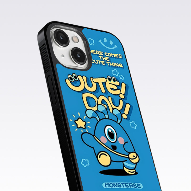 Cute Day! Monsterse Blue Glass Case For Nothing Phone 2A