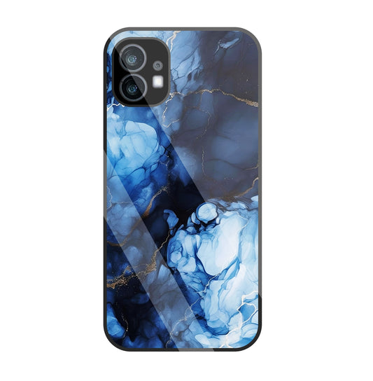 Dark Blue Marble Glass Case For Nothing Phone 1