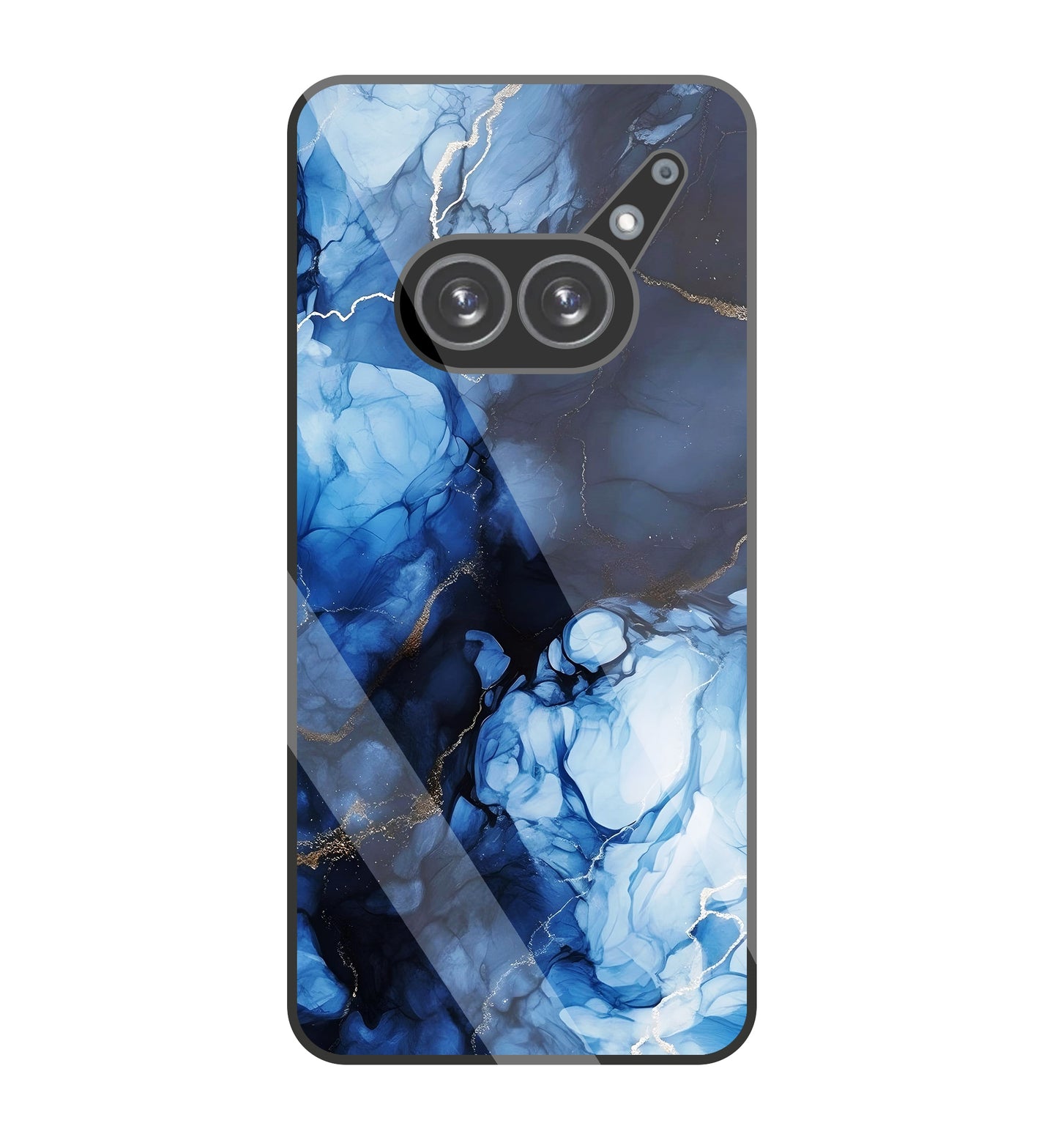 Dark Blue Marble Glass Case For Nothing Phone 2A