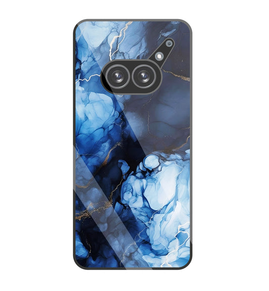 Dark Blue Marble Glass Case For Nothing Phone 2A