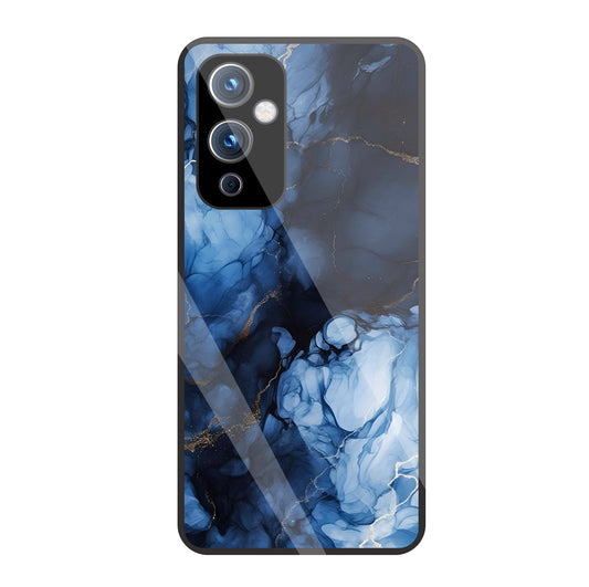 Dark Blue Marble Glass Case For OnePlus 9