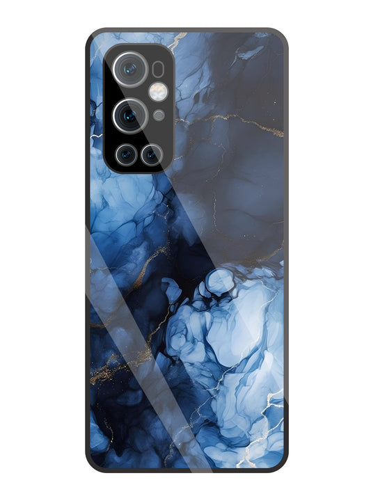 Dark Blue Marble Glass Case For OnePlus 9 Pro