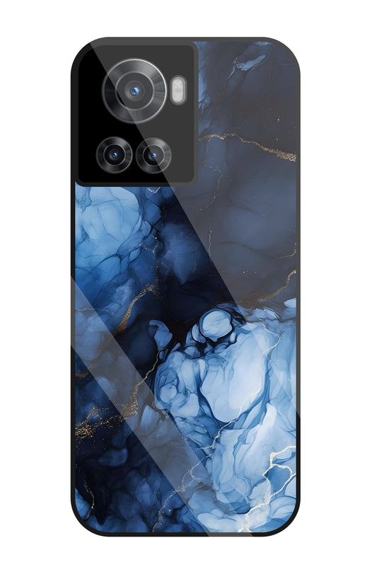 Dark Blue Marble Glass Case For OnePlus 10R