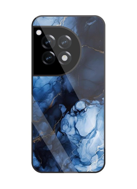 Dark Blue Marble Glass Case For OnePlus 12R