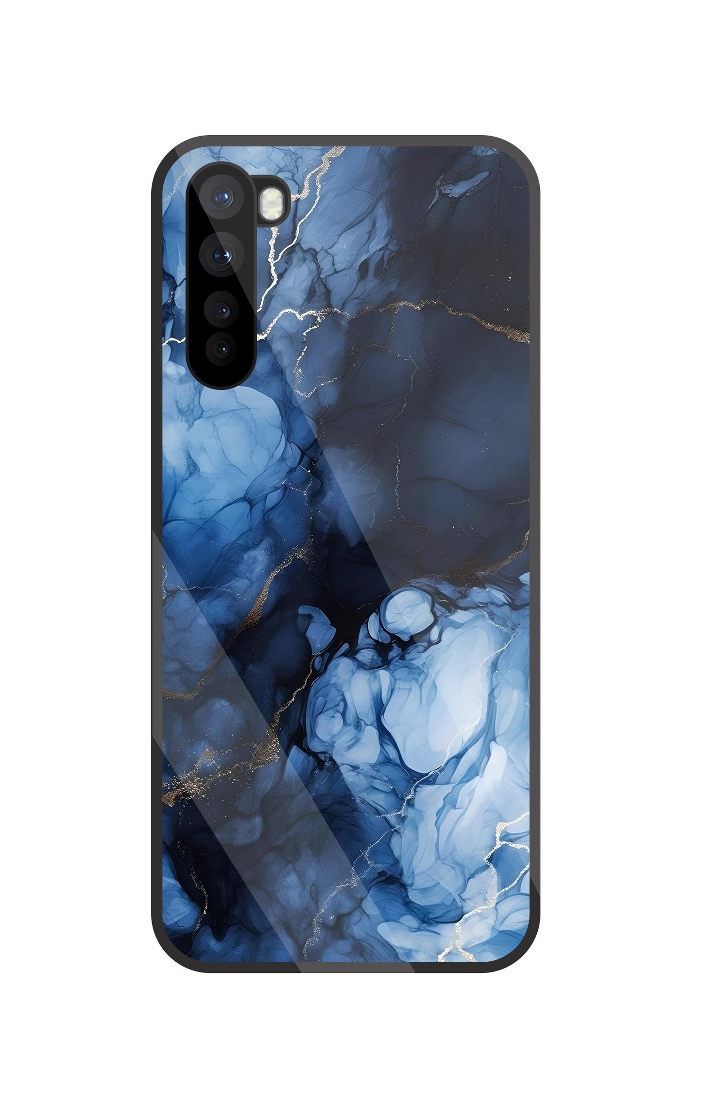 Dark Blue Marble Glass Case For OnePlus Nord