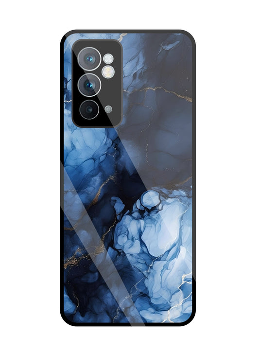 Dark Blue Marble Glass Case For OnePlus 9RT