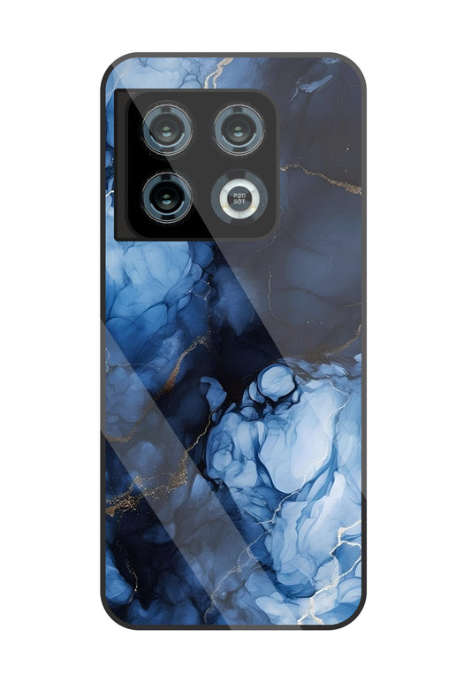 Dark Blue Marble Glass Case For OnePlus 10 Pro