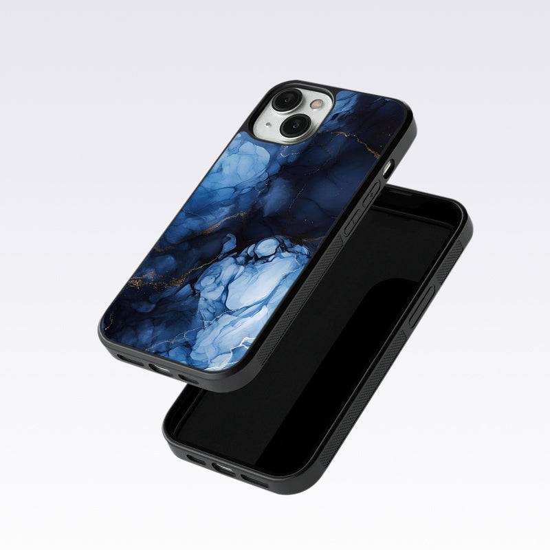Dark Blue Marble Glass Case For Nothing Phone 2A