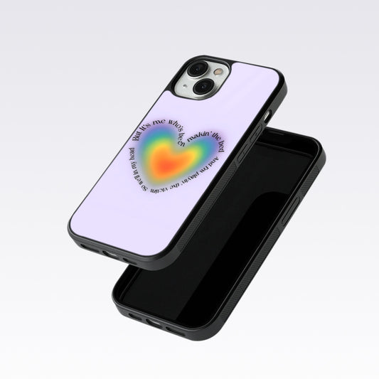 Heart With Neon Colour Glass Case For OnePlus 12R