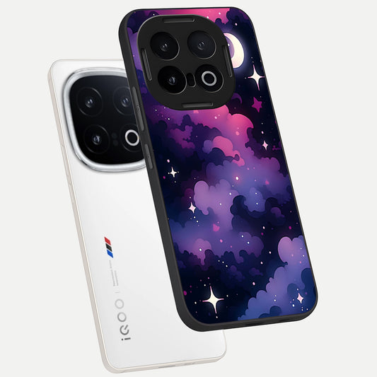 Celestial Moon Magic phone case for iQOO 13 showing premium glass back cover with detailed artwork
