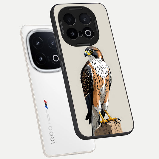 Clever Eagle phone case for iQOO 13 showing premium glass back cover with detailed artwork
