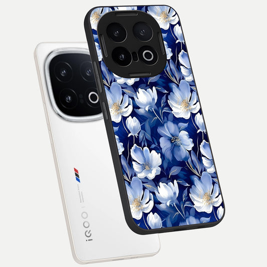 Cute Floral Patterns phone case for iQOO 13 showing premium glass back cover with detailed artwork