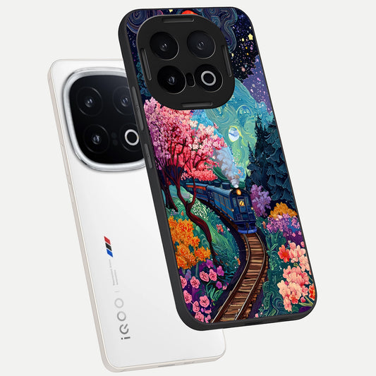 Digital Art phone case for iQOO 13 showing premium glass back cover with detailed artwork