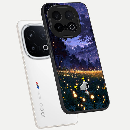 Firefly Meadow Magic phone case for iQOO 13 showing premium glass back cover with detailed artwork