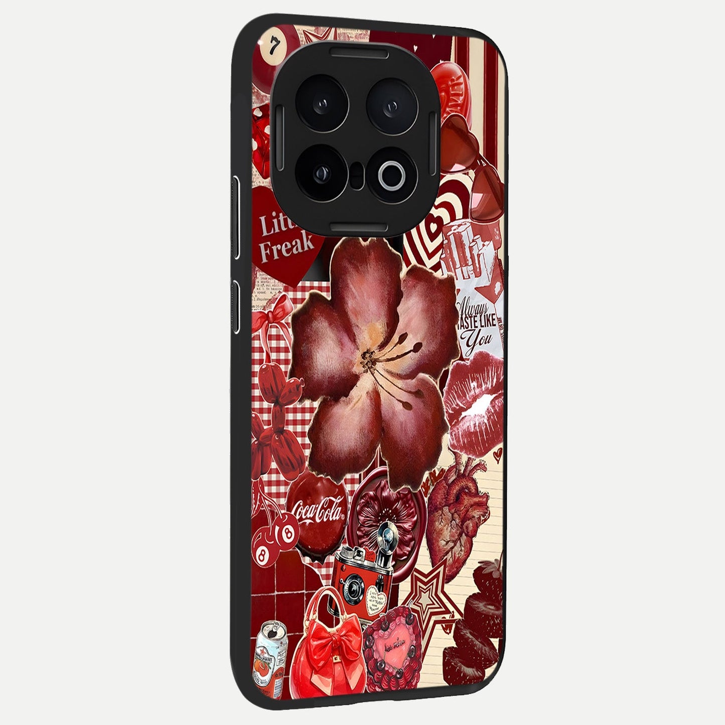 Aesthetic Little Freak back cover for iQOO 13 slim fit glass case with vibrant aesthetic design