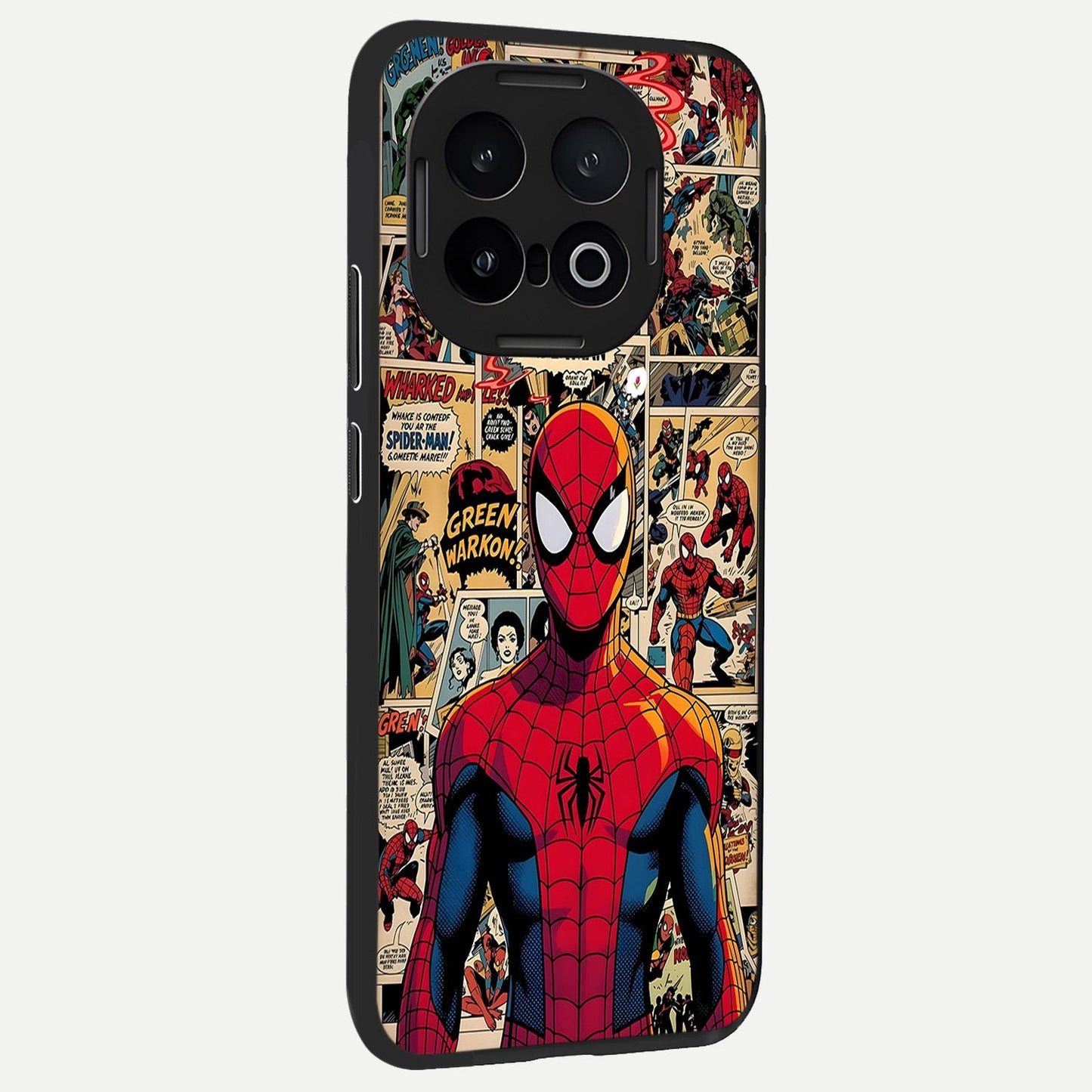 Aesthetic Spider back cover for iQOO 13 slim fit glass case with vibrant aesthetic design