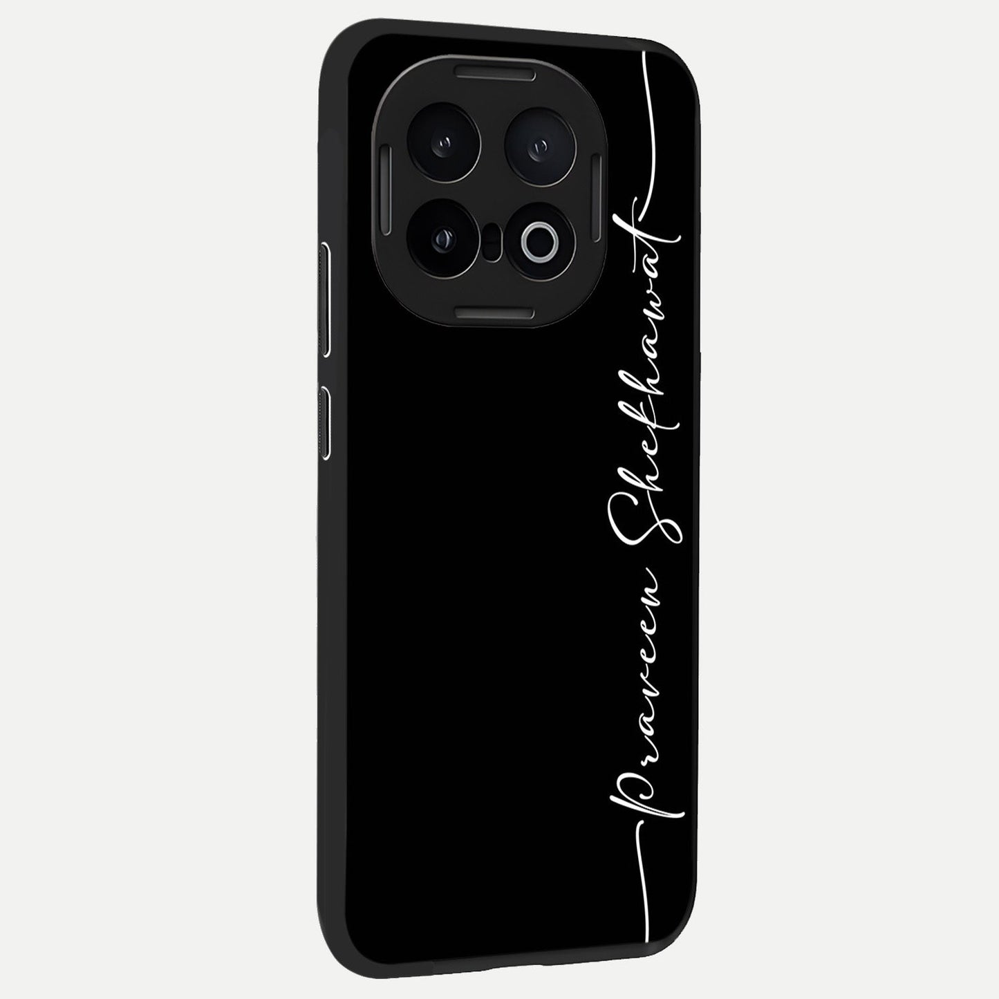 Black Tune Custom Name back cover for iQOO 13 slim fit glass case with vibrant aesthetic design
