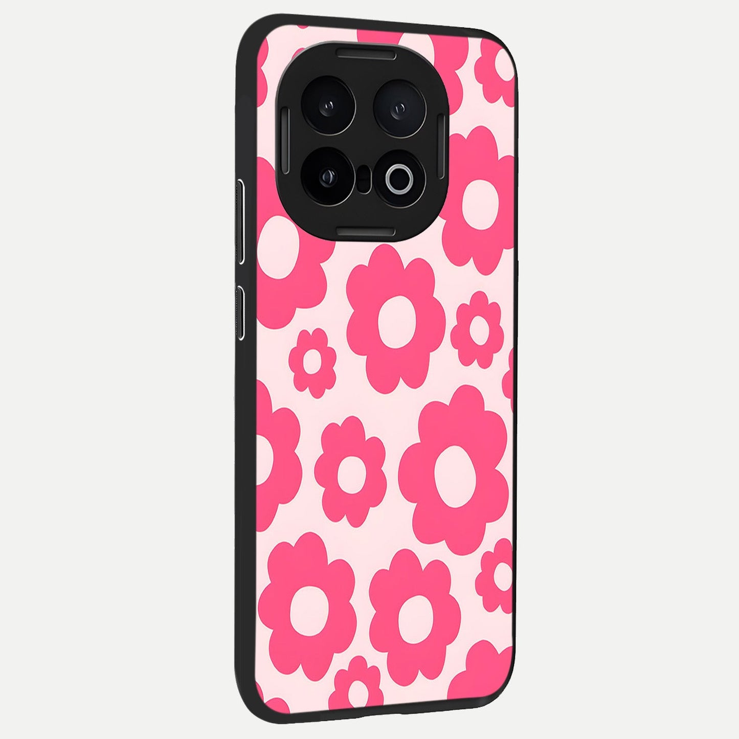 Blush Flower Pop back cover for iQOO 13 slim fit glass case with vibrant aesthetic design