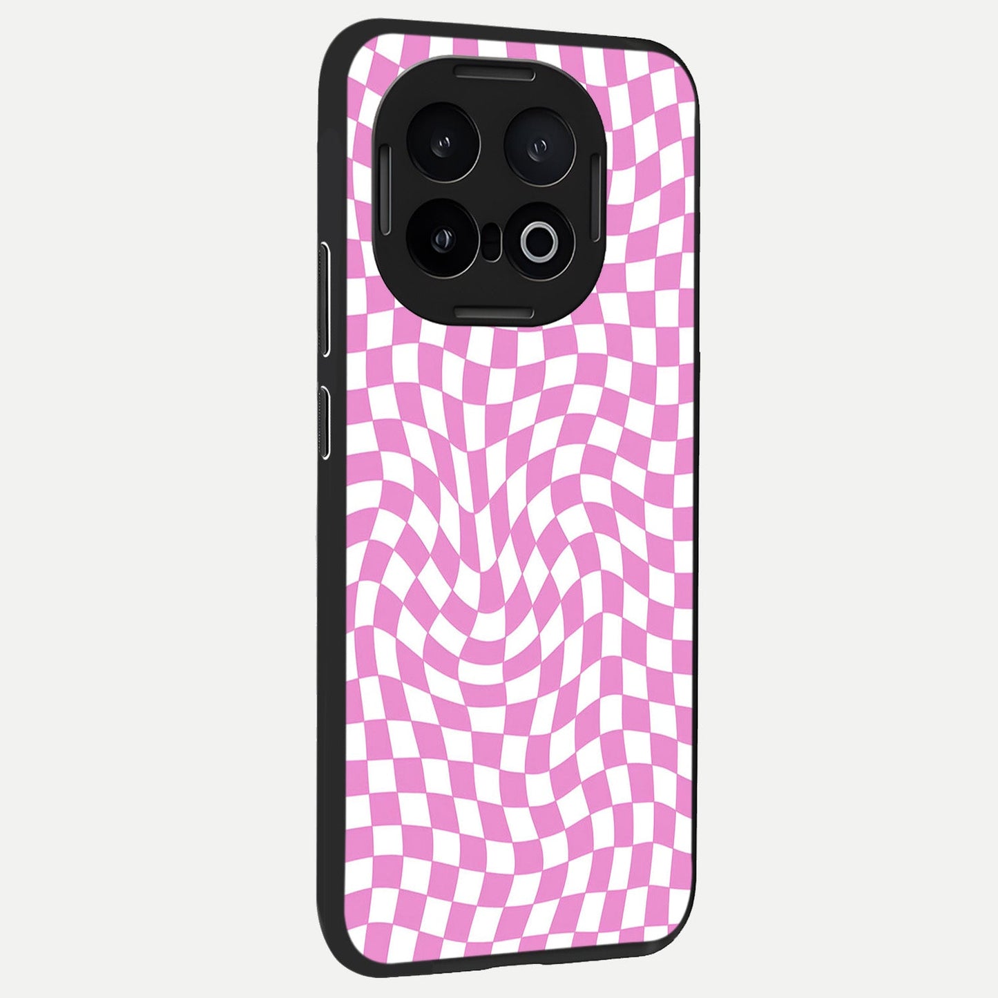 Bubblegum Check Wave back cover for iQOO 13 slim fit glass case with vibrant aesthetic design