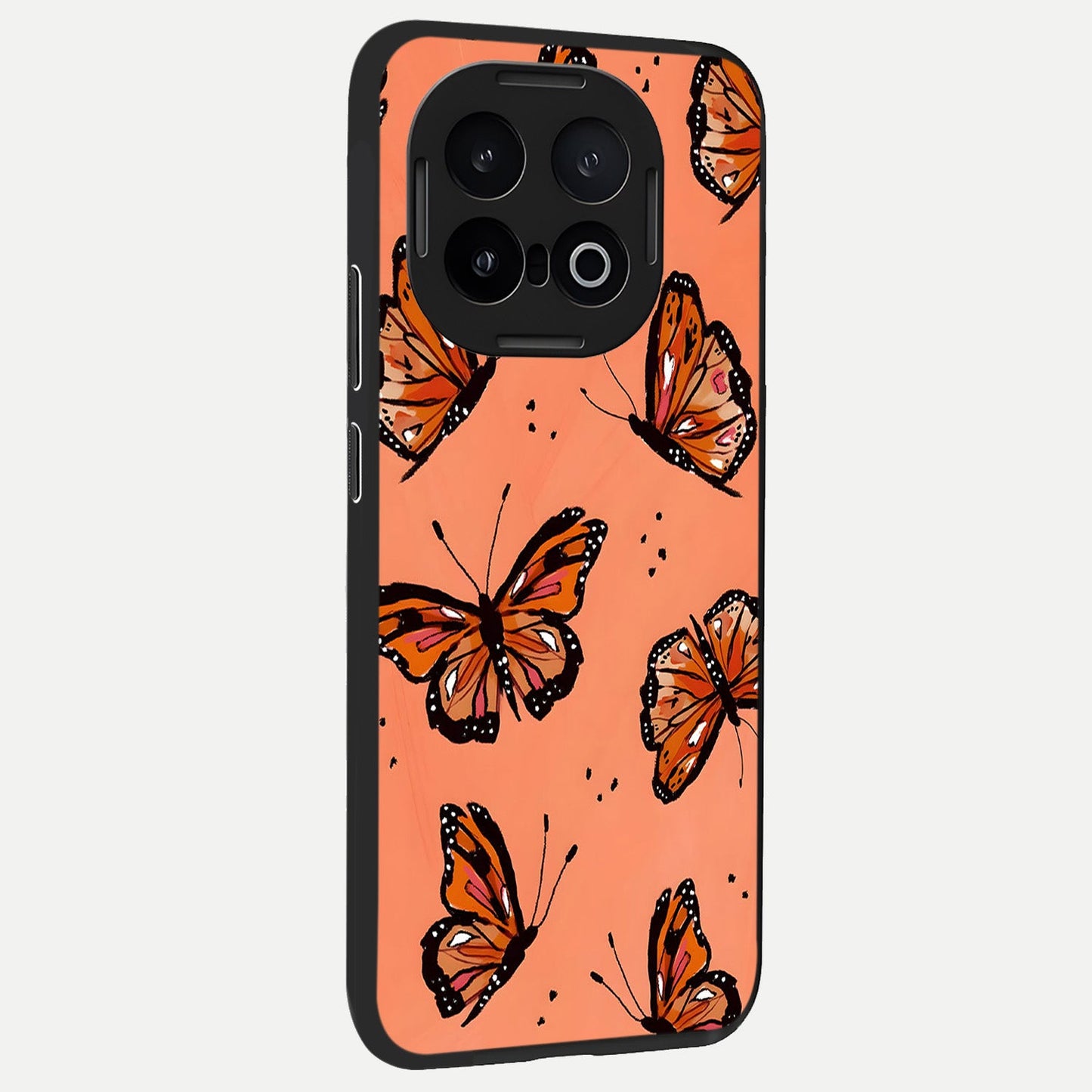 Coral Wing Butterfly back cover for iQOO 13 slim fit glass case with vibrant aesthetic design