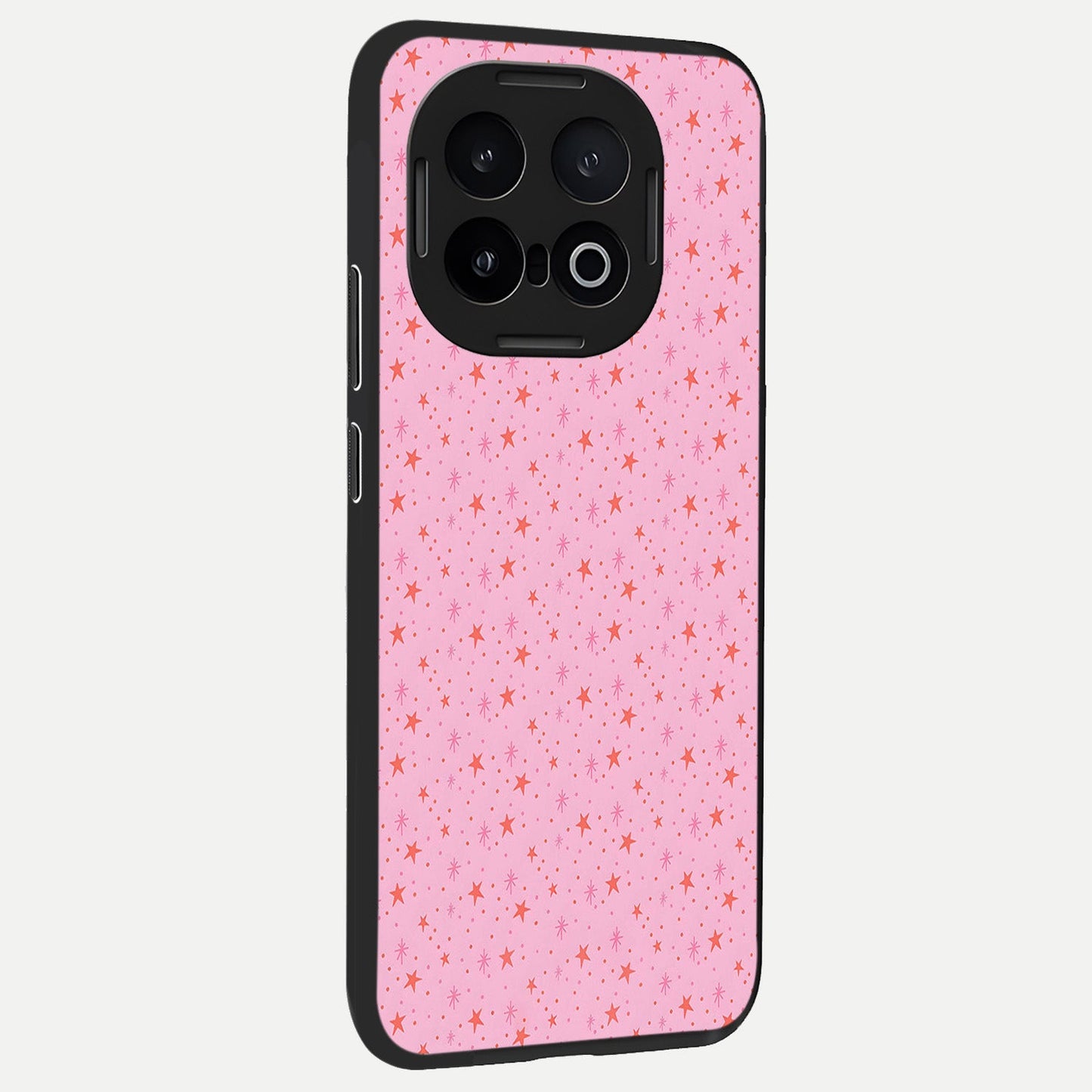 Cosmic Pink Sparkle back cover for iQOO 13 slim fit glass case with vibrant aesthetic design