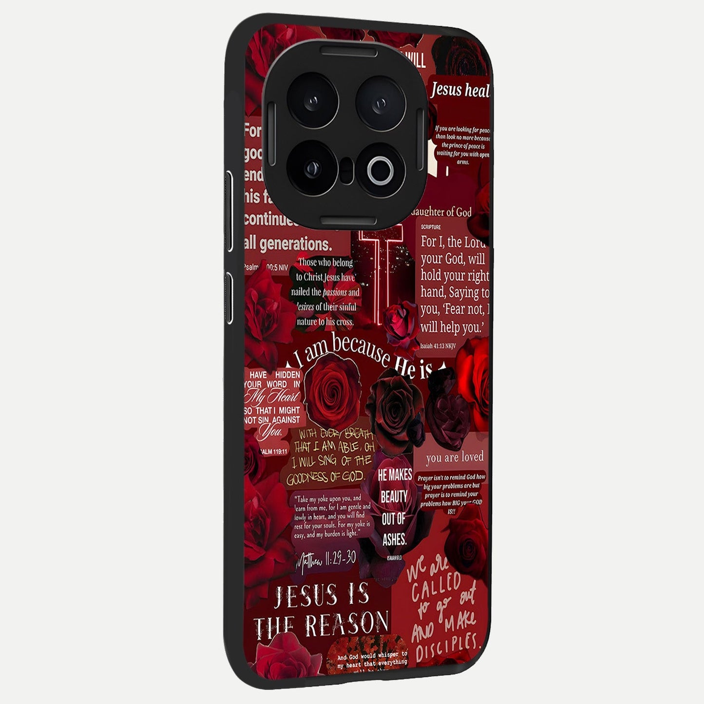 Jesus Love Heals back cover for iQOO 13 slim fit glass case with vibrant aesthetic design