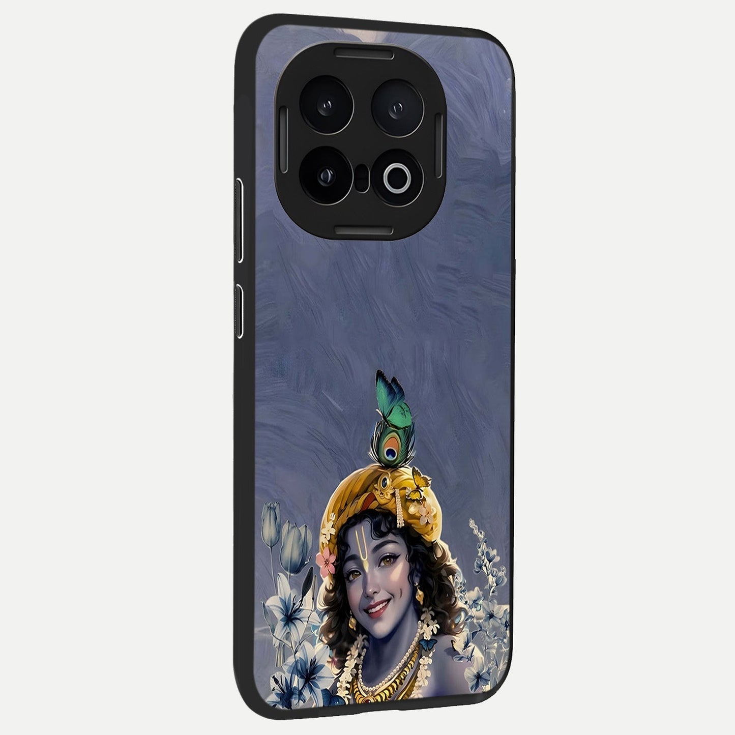 Lord Krishna back cover for iQOO 13 slim fit glass case with vibrant aesthetic design