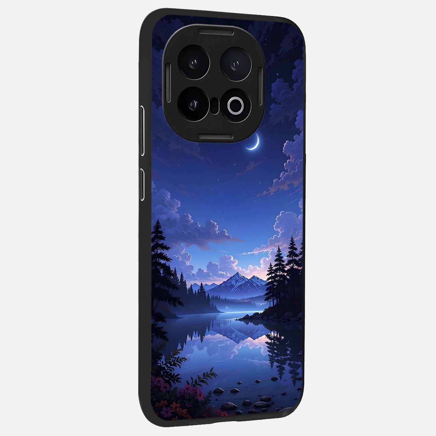Midnight Lake Peace back cover for iQOO 13 slim fit glass case with vibrant aesthetic design